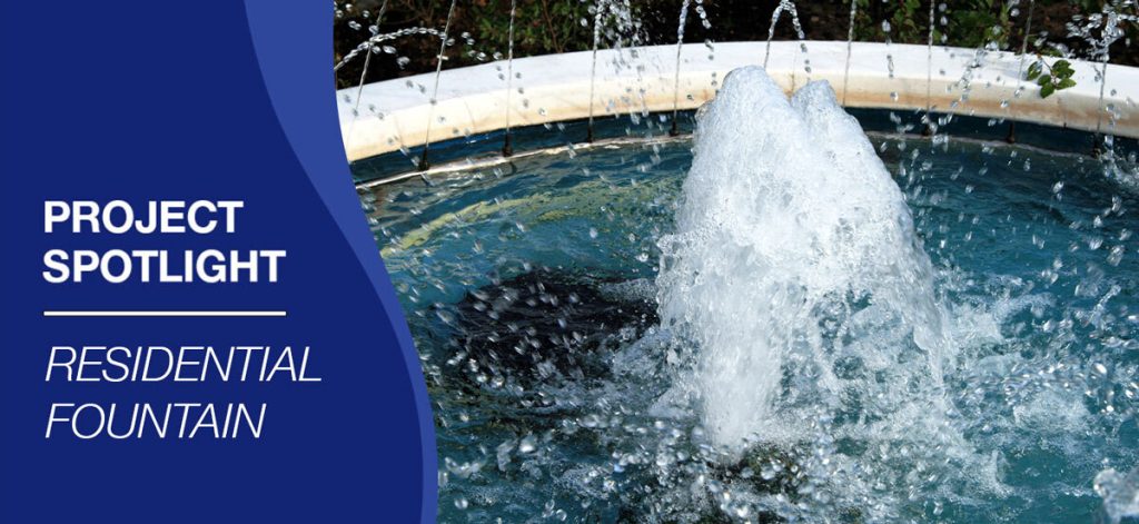 Image of a residential fountain after waterproofing